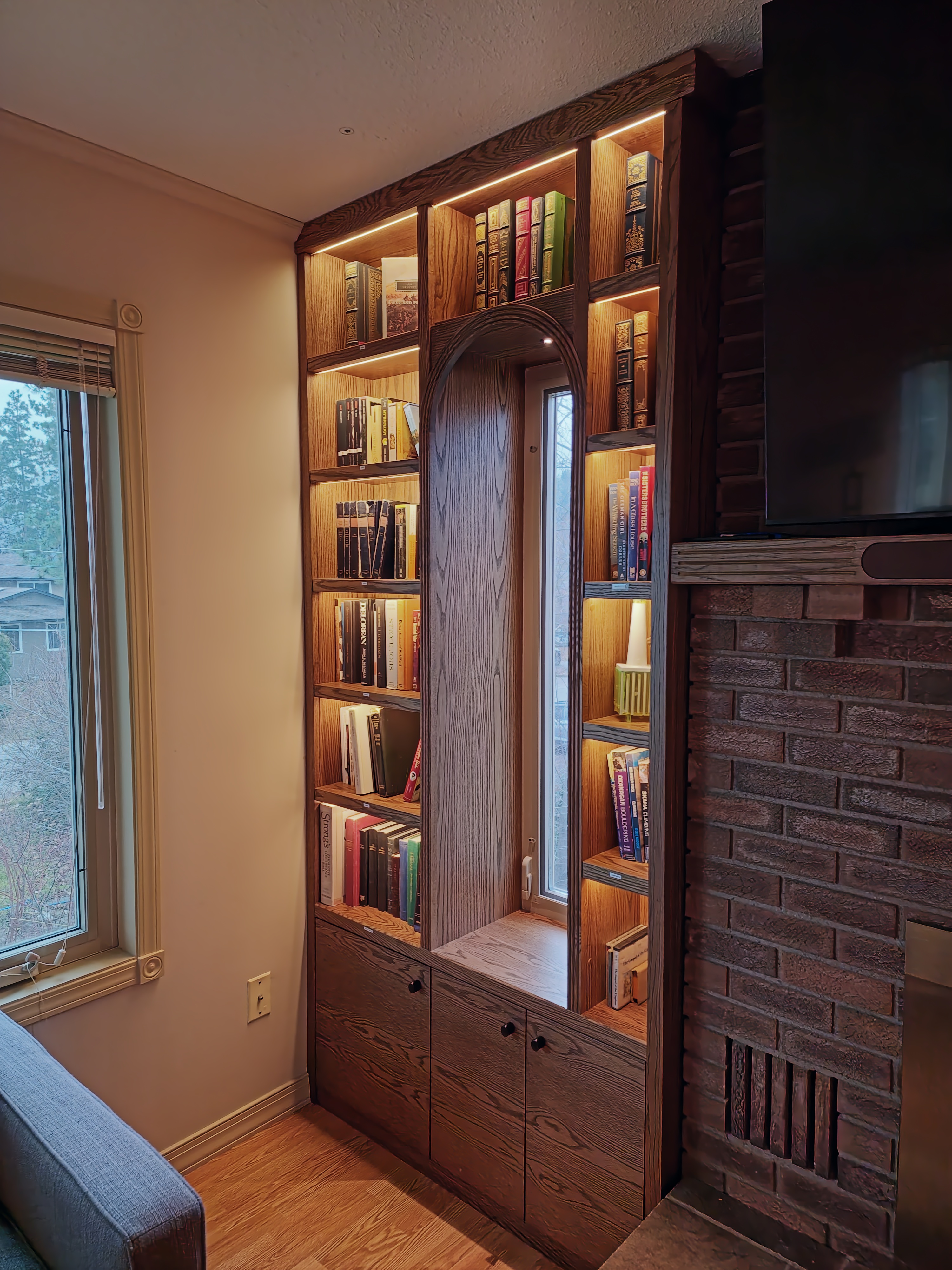Classic Red Oak Bookshelves