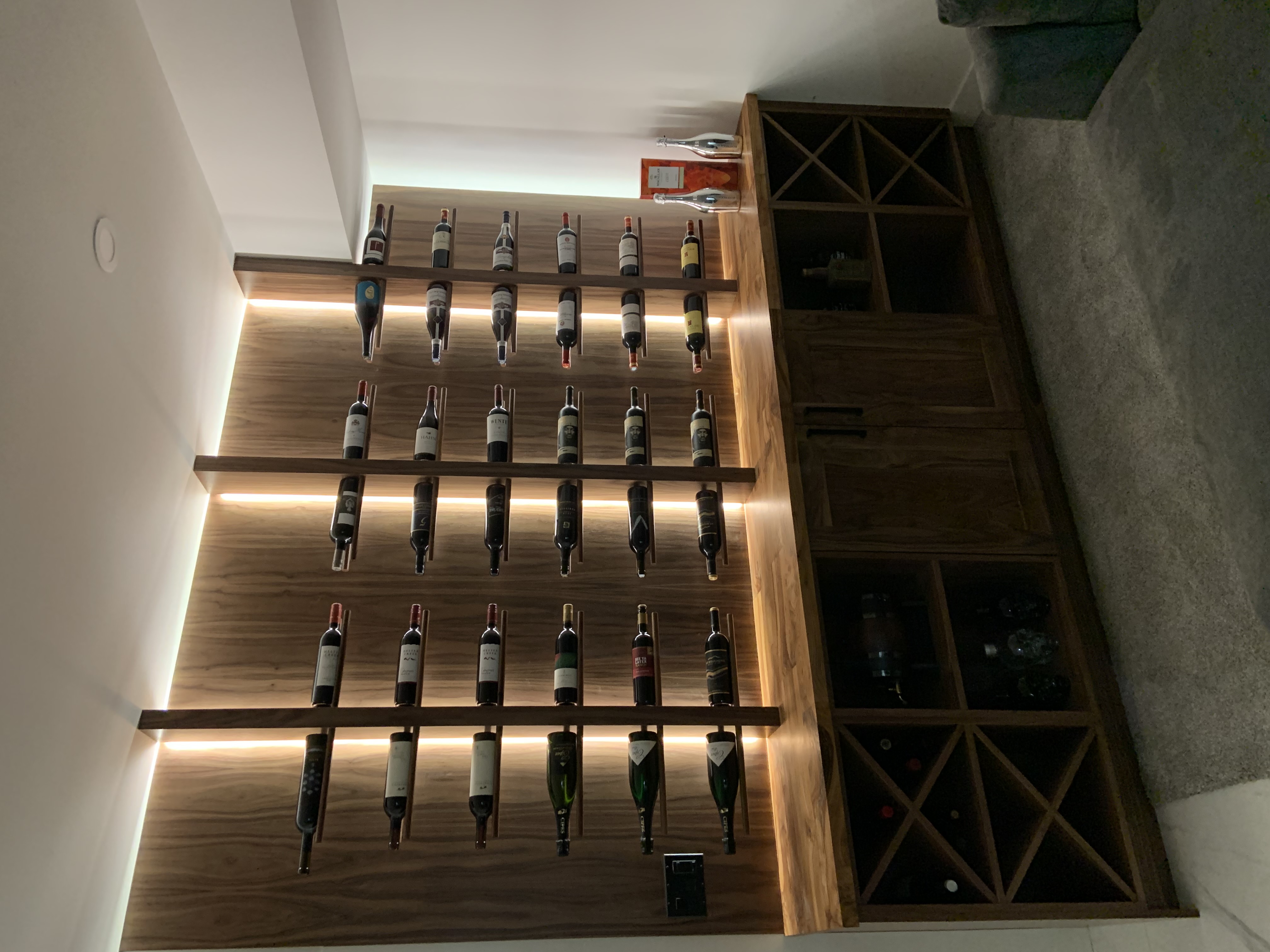 Walnut wine wall