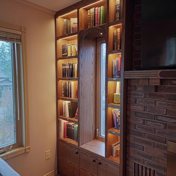 Classic Red Oak Bookshelves